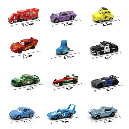Pixar Cars Mcqueen Mater Mack Uncle Truck Alloy Diecast Car 1:55 Model Radiator Springs Town 15/13/8 Pcs Car Boxes Gift