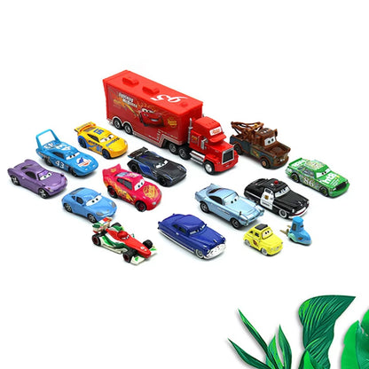Pixar Cars Mcqueen Mater Mack Uncle Truck Alloy Diecast Car 1:55 Model Radiator Springs Town 15/13/8 Pcs Car Boxes Gift