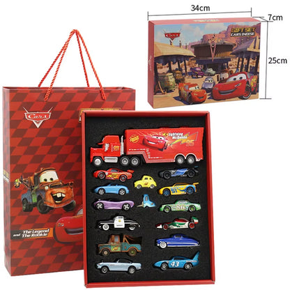 Pixar Cars Mcqueen Mater Mack Uncle Truck Alloy Diecast Car 1:55 Model Radiator Springs Town 15/13/8 Pcs Car Boxes Gift